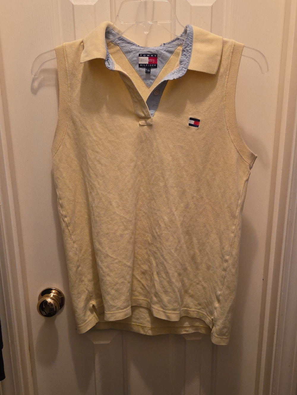 Tommy Hilfiger Pale Yellow Sleeveless Polo Tank